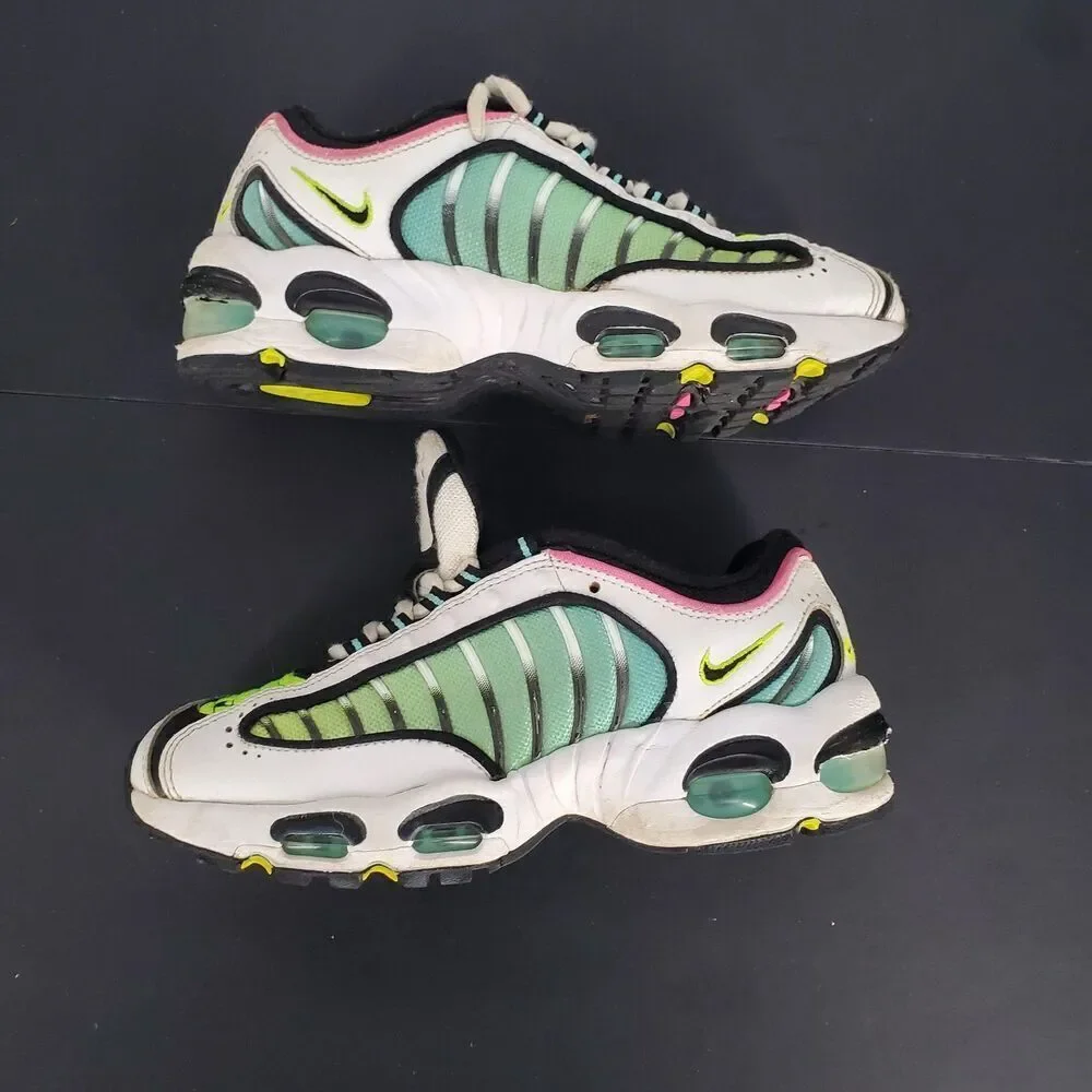 Nike Air Max Tailwind IV Shoes Youth Size 5Y White Volt BQ9810-102 GS Sneakers